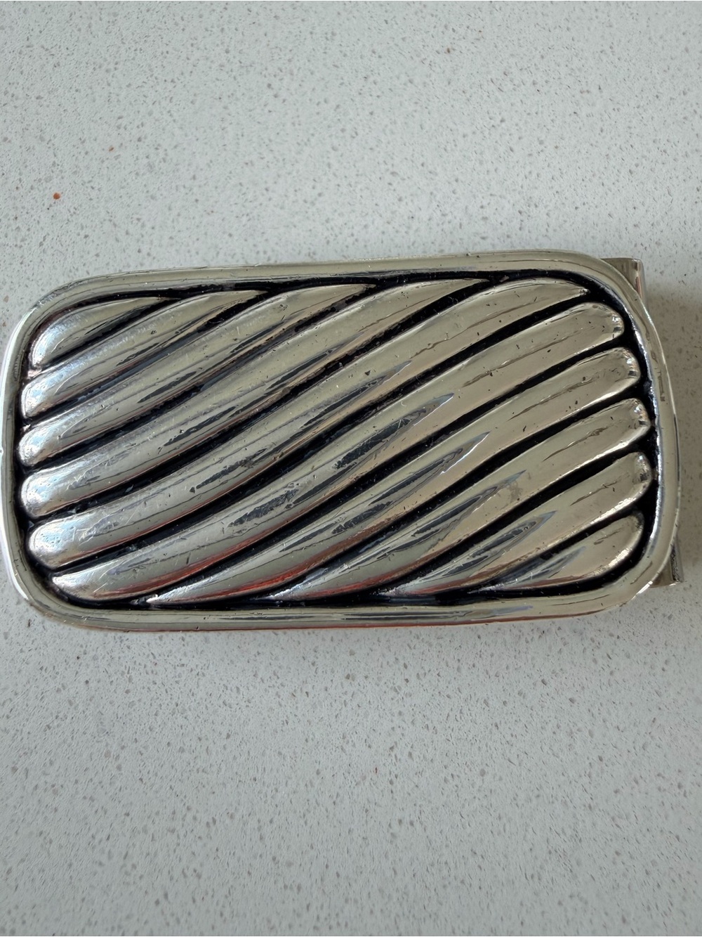 David Yurman Silver Wavy Stripe Money Clip